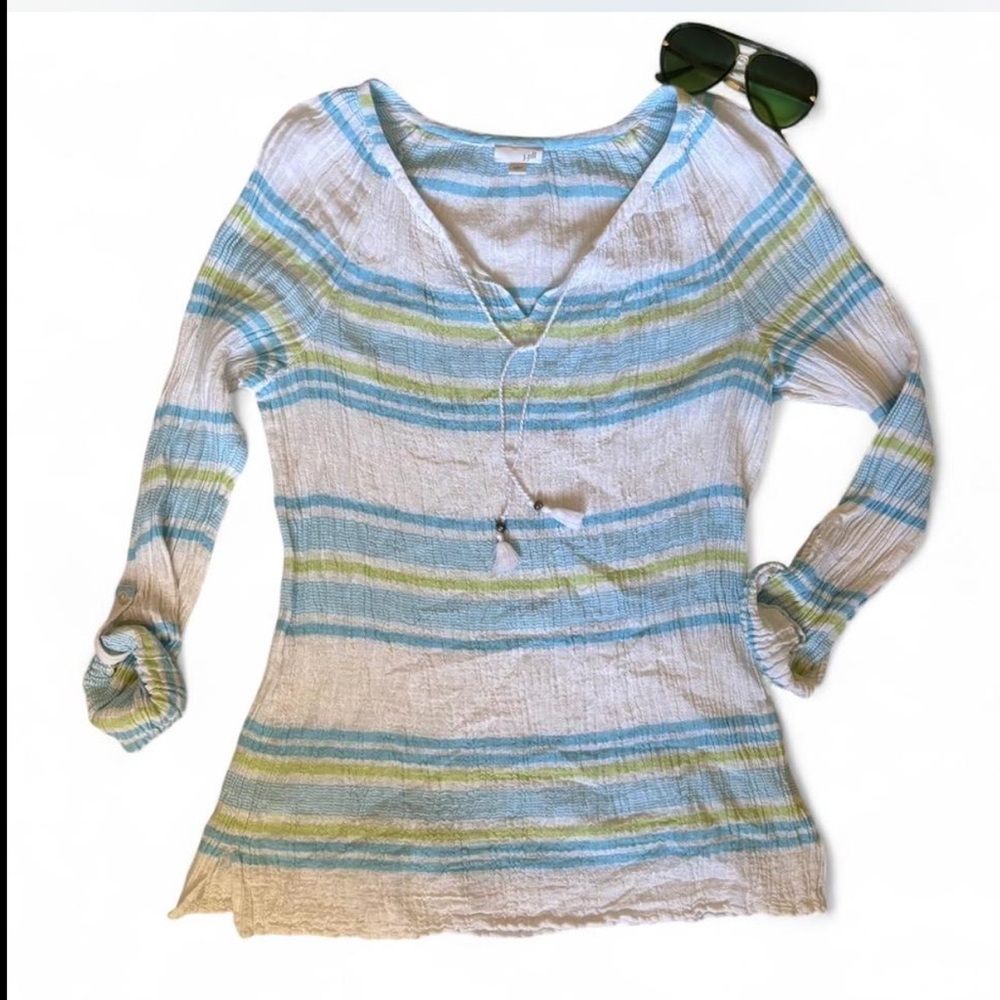 J. Jill Cotton Coastal Peasant Top